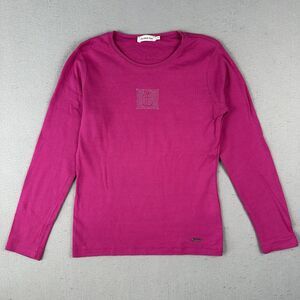 Armor Lux‎ Rhinestone Long Sleeve Shirt Women’s 1 Pink Anchor Round Neck